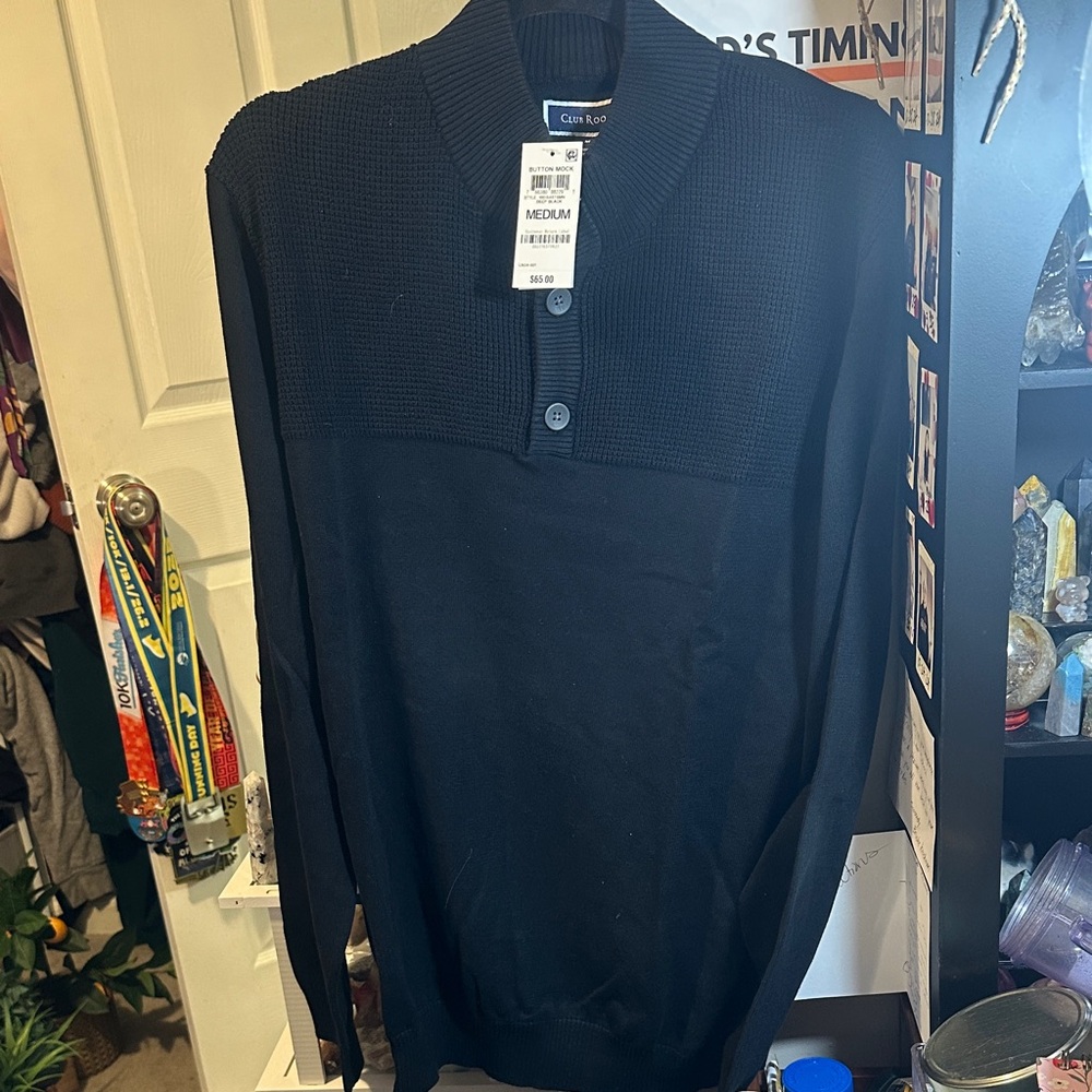 Polo Ralph Lauren Men's Navy Mockneck Crewneck Sweater